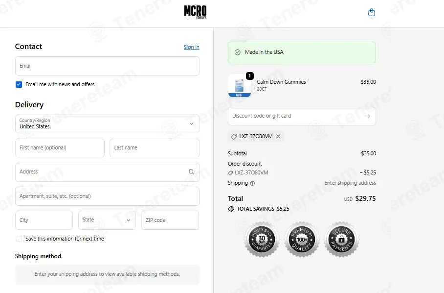 MCRO Edibles coupon code: 15% off with LXZ-37O80VM. Tested and valid as 2 weeks ago.