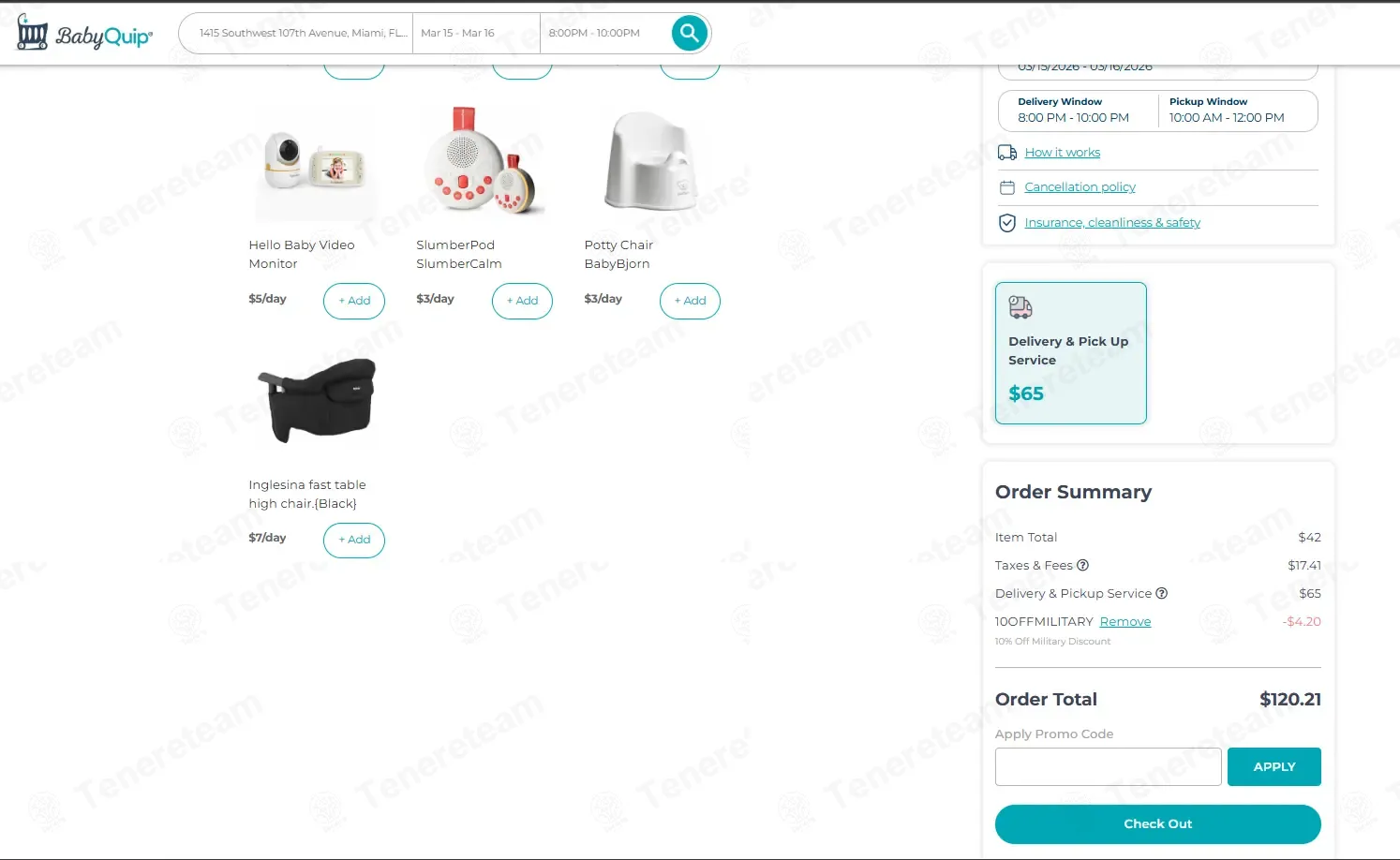 BabyQuip coupon code: 10% off with 10OFFMILITARY. Tested and valid as 1 month ago.