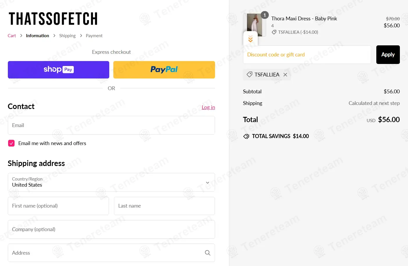Thats So Fetch coupon code: 20% off with TSFALLIEA. Tested and valid as 1 year ago.