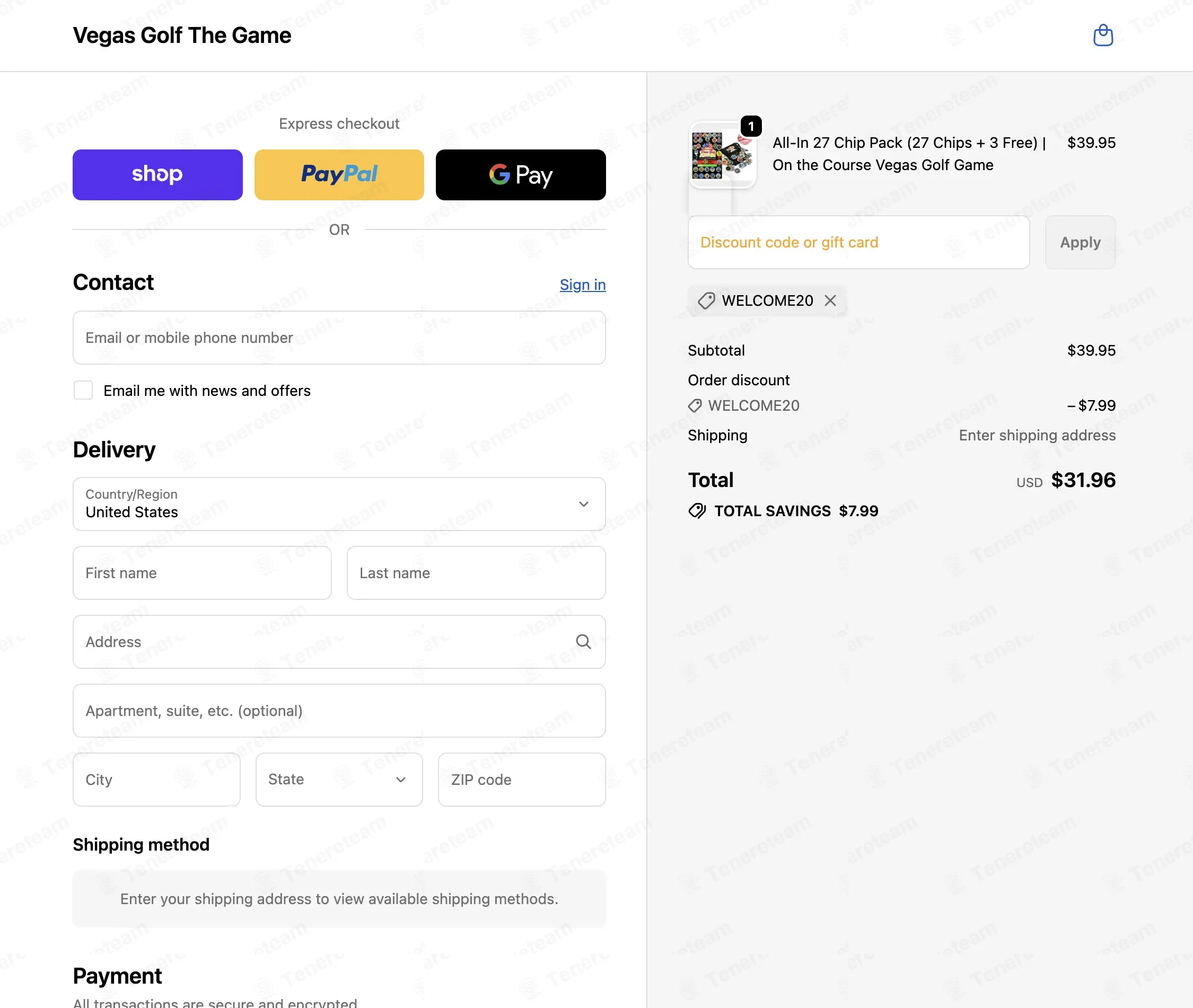 Vegas Golf Game coupon code: 20% off with WELCOME20. Tested and valid as 2 weeks ago.