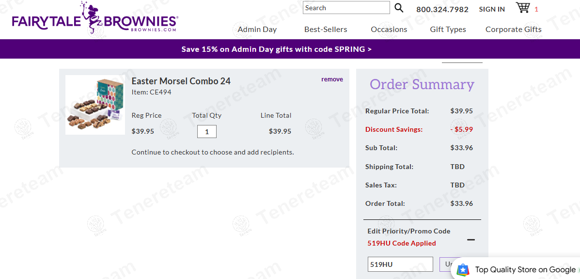 Fairytale Brownies coupon code: 15% off with 519HU. Tested and valid as 1 year ago.