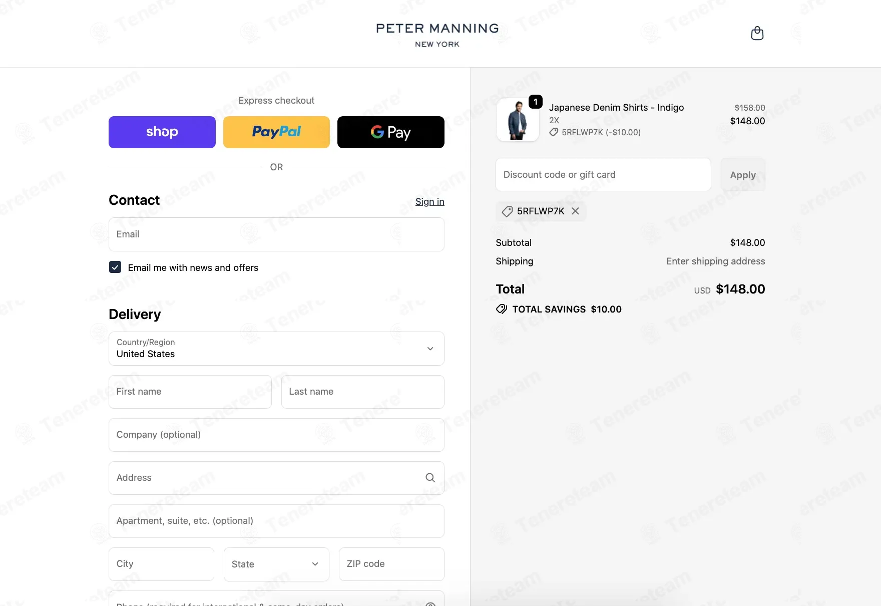 Peter Manning NYC coupon code: $10 off with 5RFLWP7K. Tested and valid as 7 months ago.