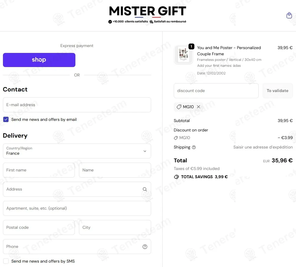 Mister Gift coupon code: 10% off with MG10. Tested and valid as 10 months ago.