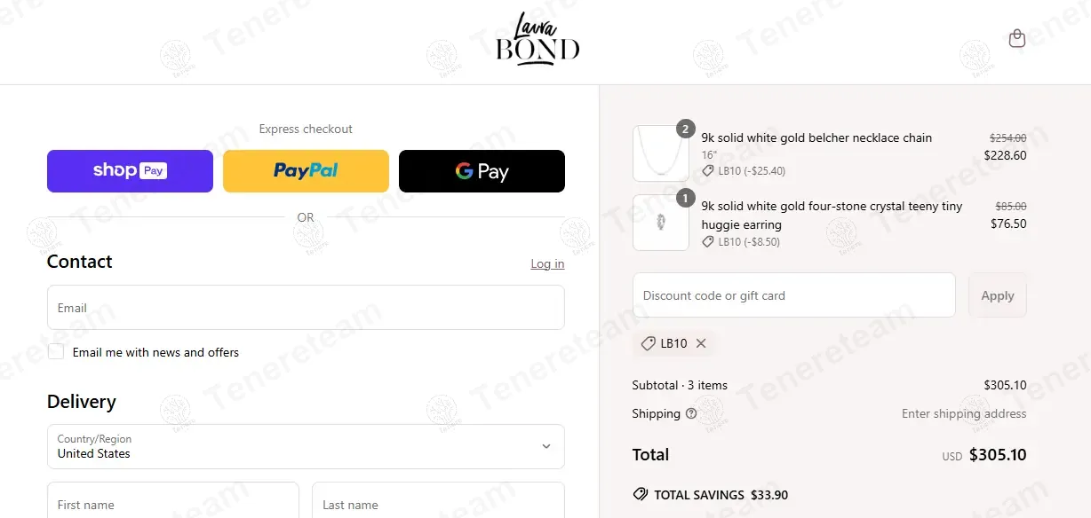 Laura Bond coupon code: 10% off with Lb10. Tested and valid as 1 year ago.