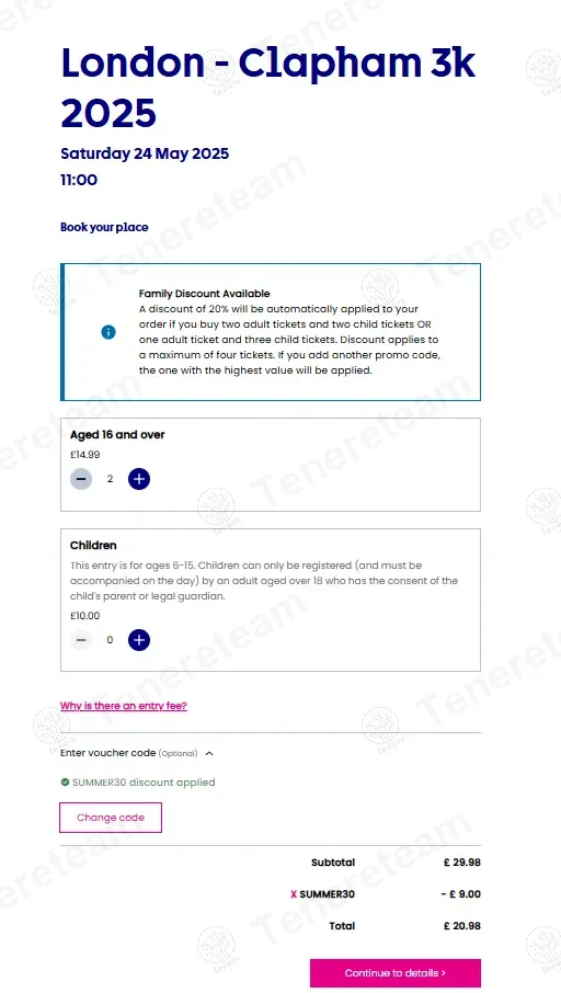 Race For Life coupon code: 30% off with SUMMER30. Tested and valid as 1 year ago.