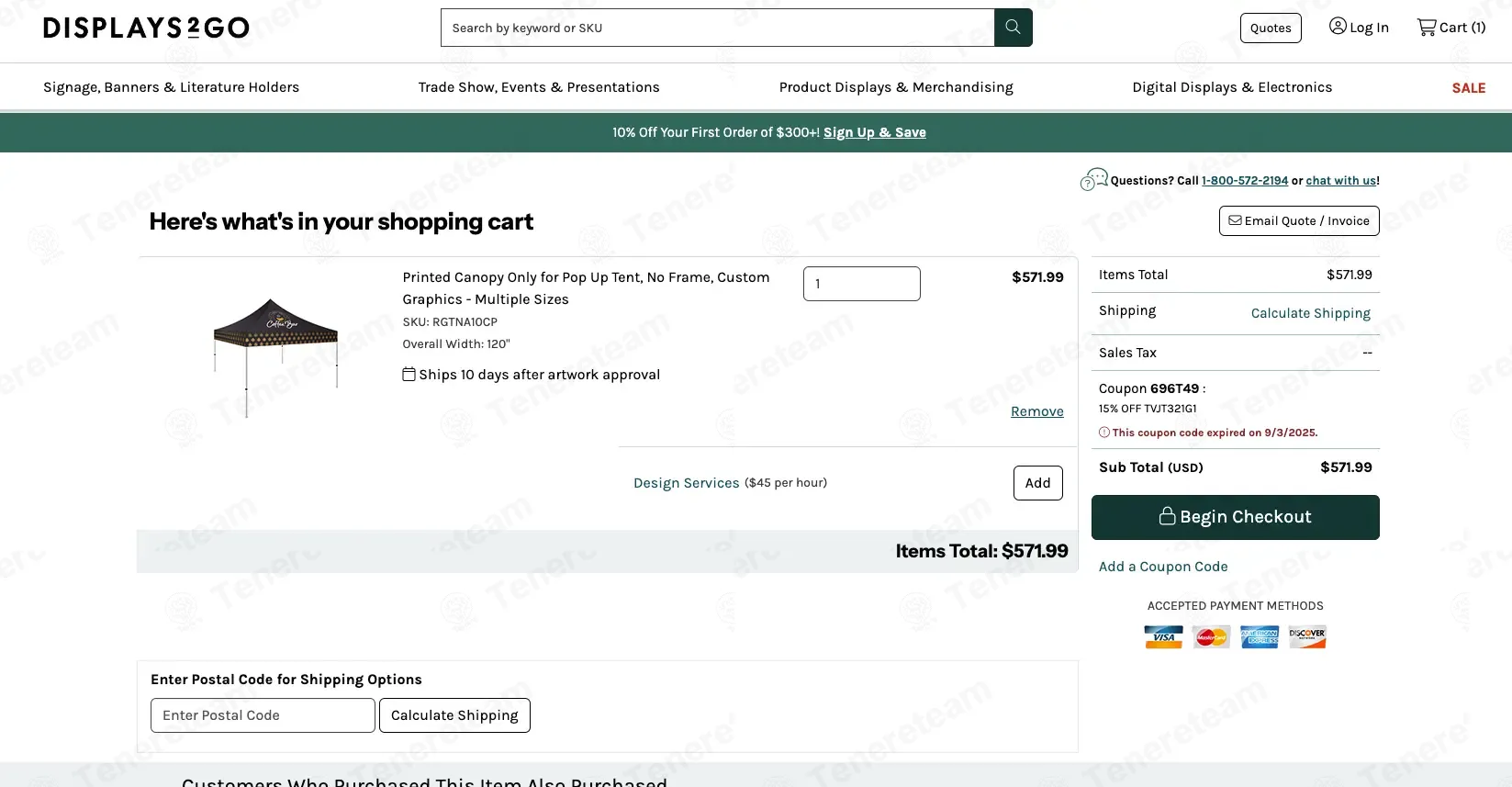 Displays2Go coupon code: 15% off with 696T49. Tested and valid as 4 months ago.