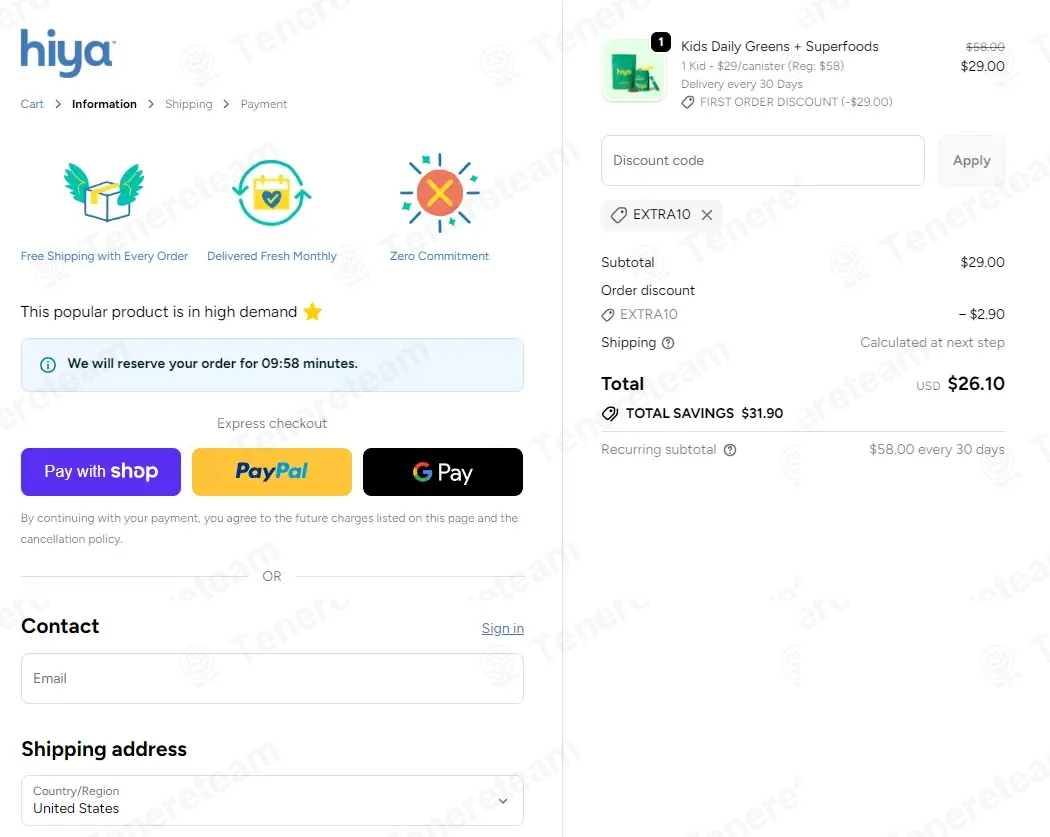 Hiya Health coupon code: 10% off with EXTRA10. Tested and valid as 4 weeks ago.