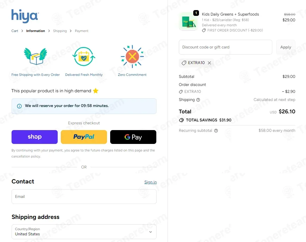 Hiya Health coupon code: 10% off with EXTRA10. Tested and valid as 4 weeks ago.