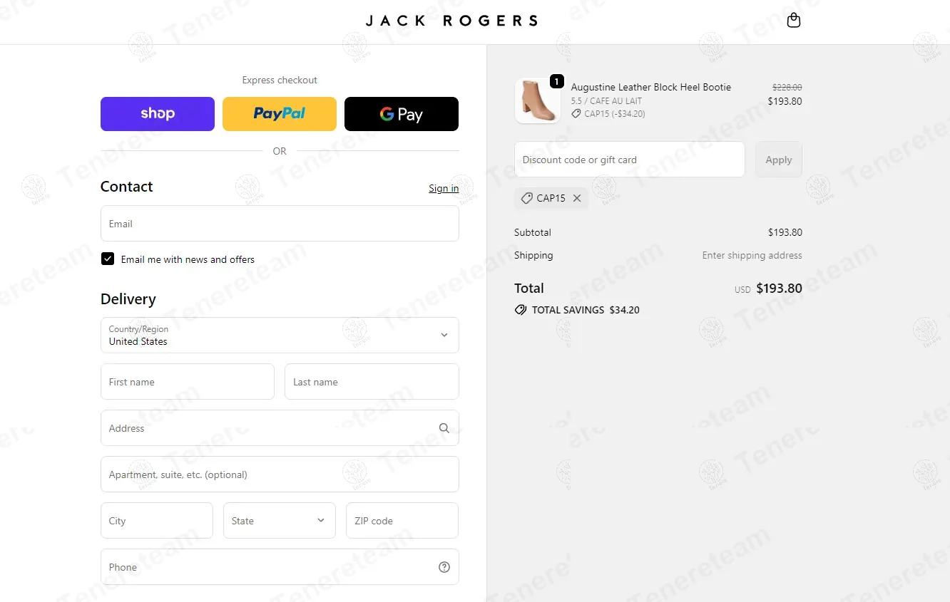 Jack Rogers coupon code: 15% off with CAP15. Tested and valid as 5 months ago.