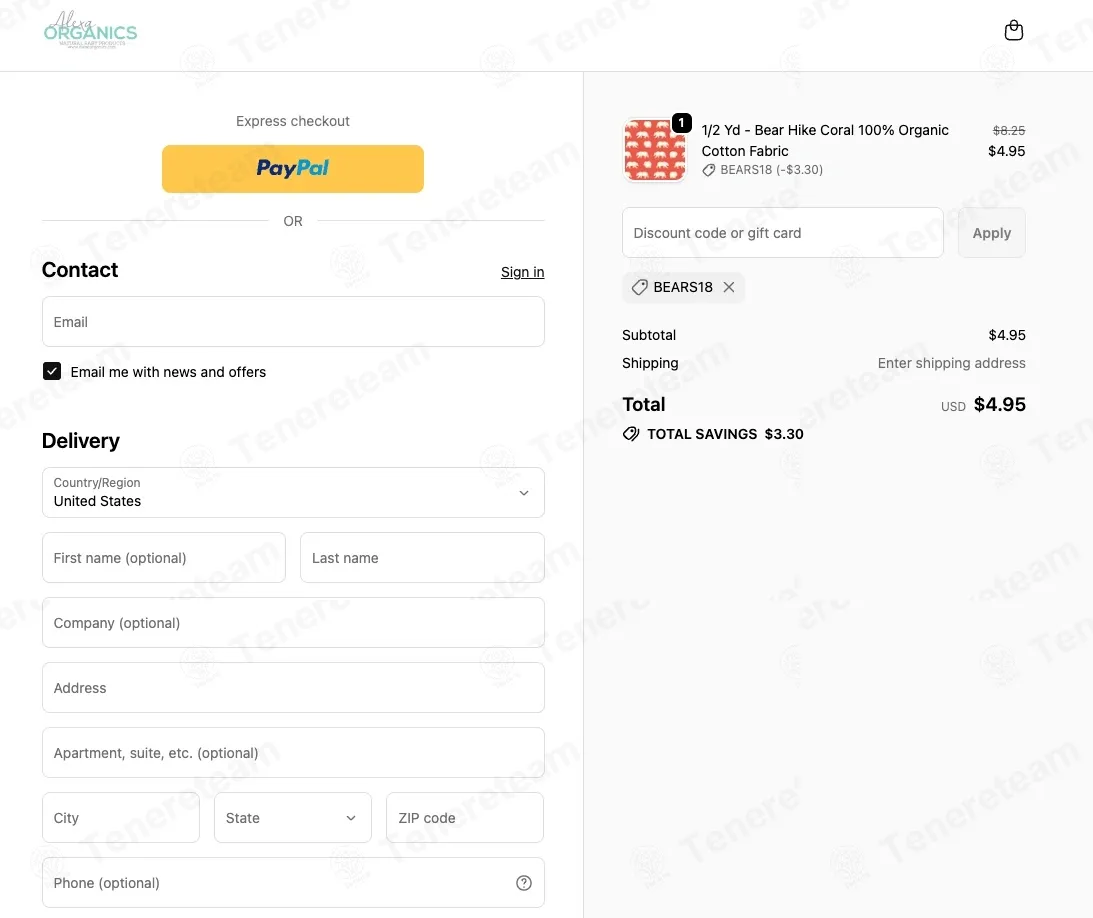 Alexa Organics coupon code: 40% off with BEARS18. Tested and valid as 2 months ago.