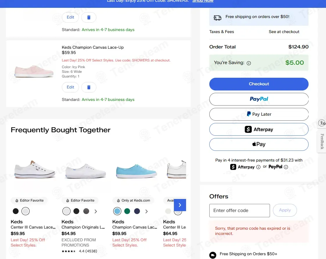 Keds coupon code: 30% off with TX7SMS30. Tested and valid as 2 months ago.