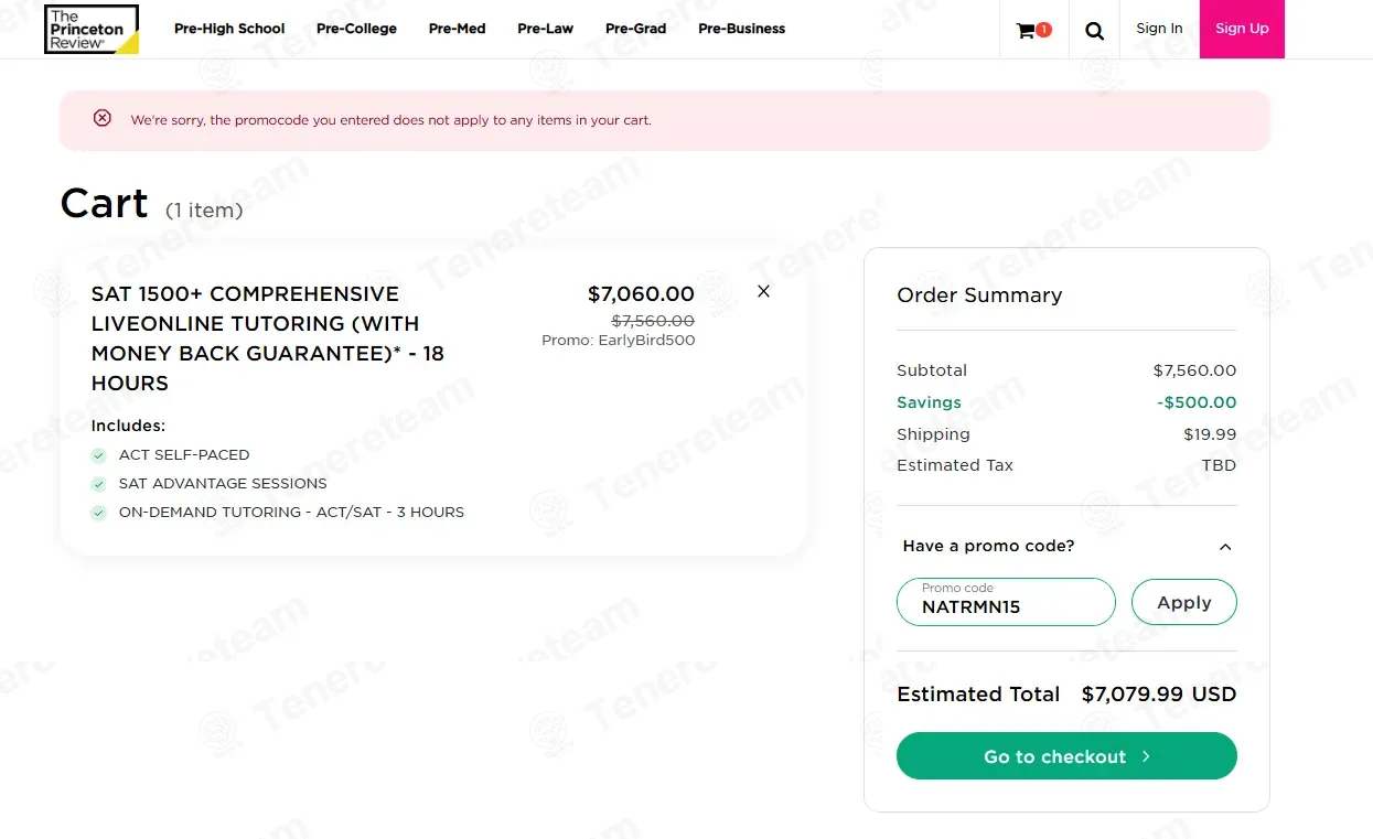 Princeton Review coupon code: 15% off with NATRMN15. Tested and valid as 4 months ago.