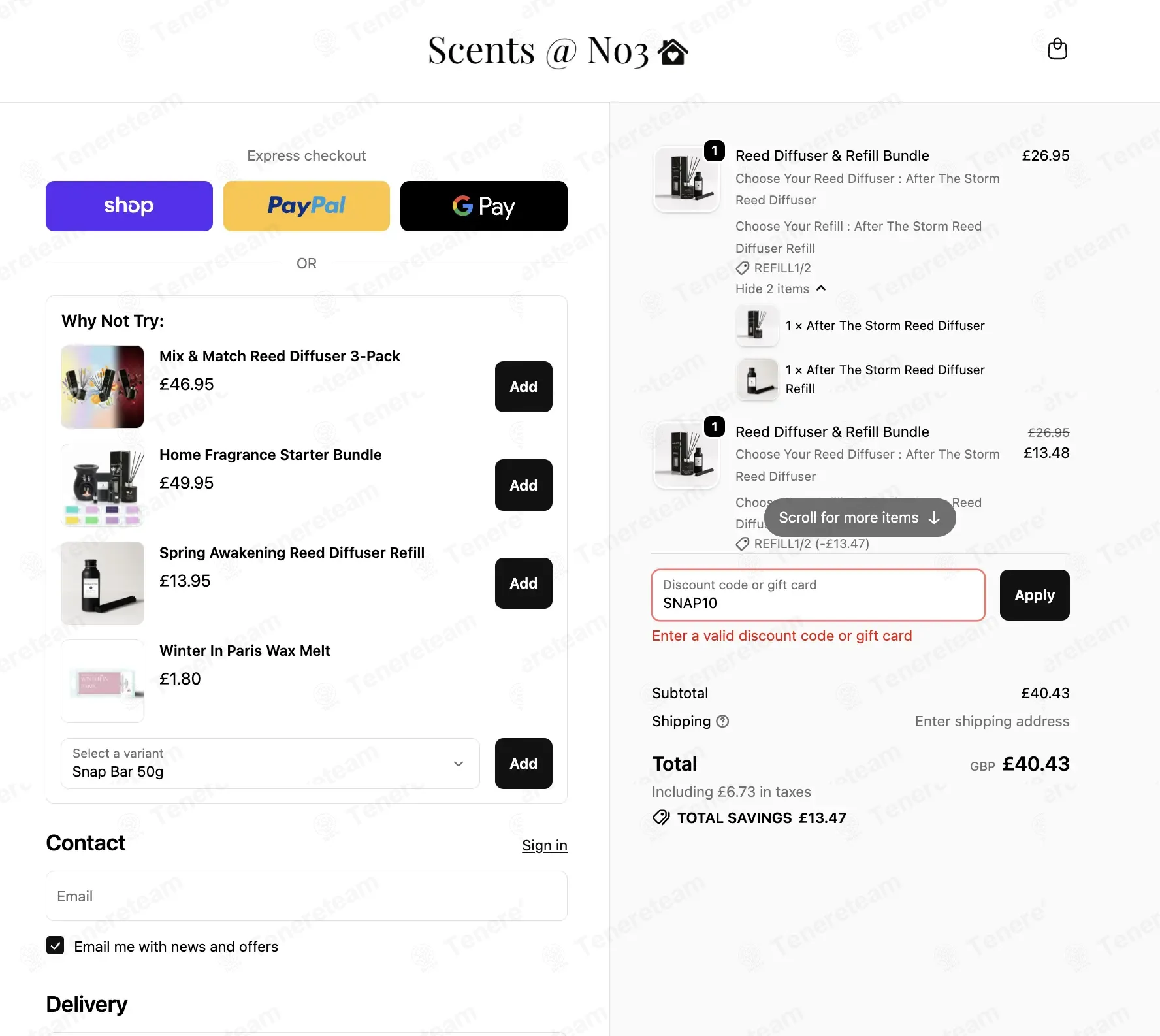 Scents at No. 3 coupon code: £5 off with SNAP10. Tested and valid as 2 weeks ago.