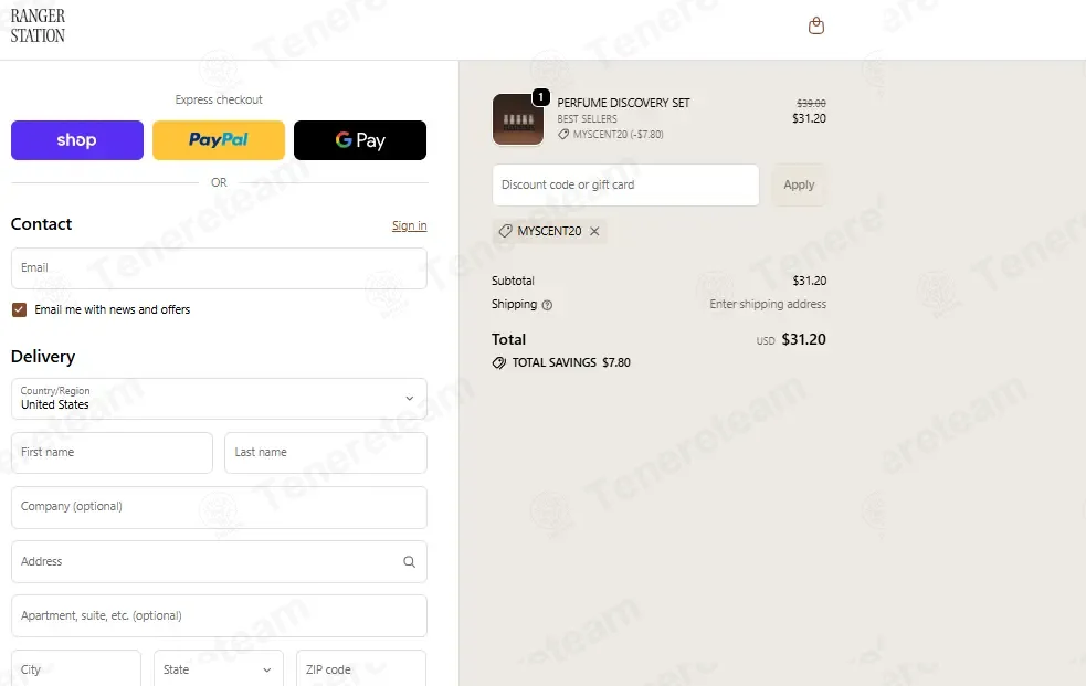 Ranger Station coupon code: 20% off with MYSCENT20. Tested and valid as 1 week ago.