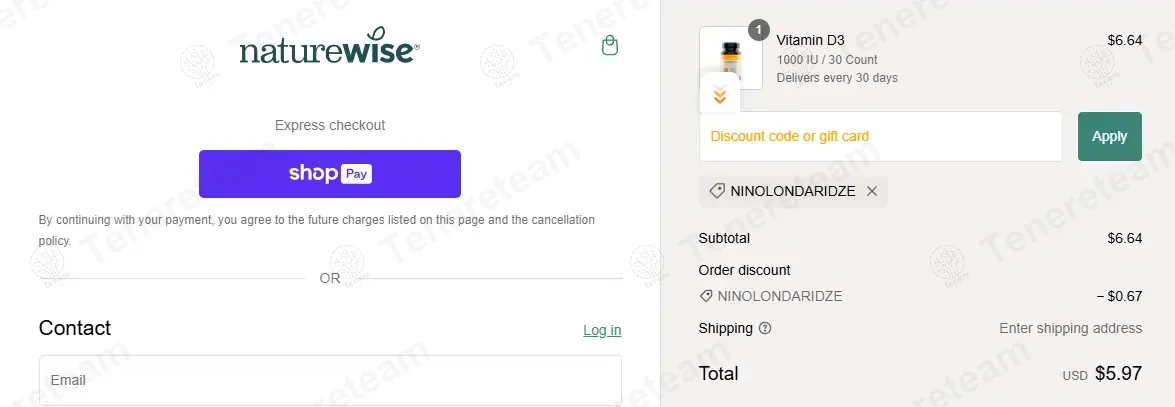 Nature Wise coupon code: 10% off with NINOLONDARIDZE. Tested and valid as 1 year ago.