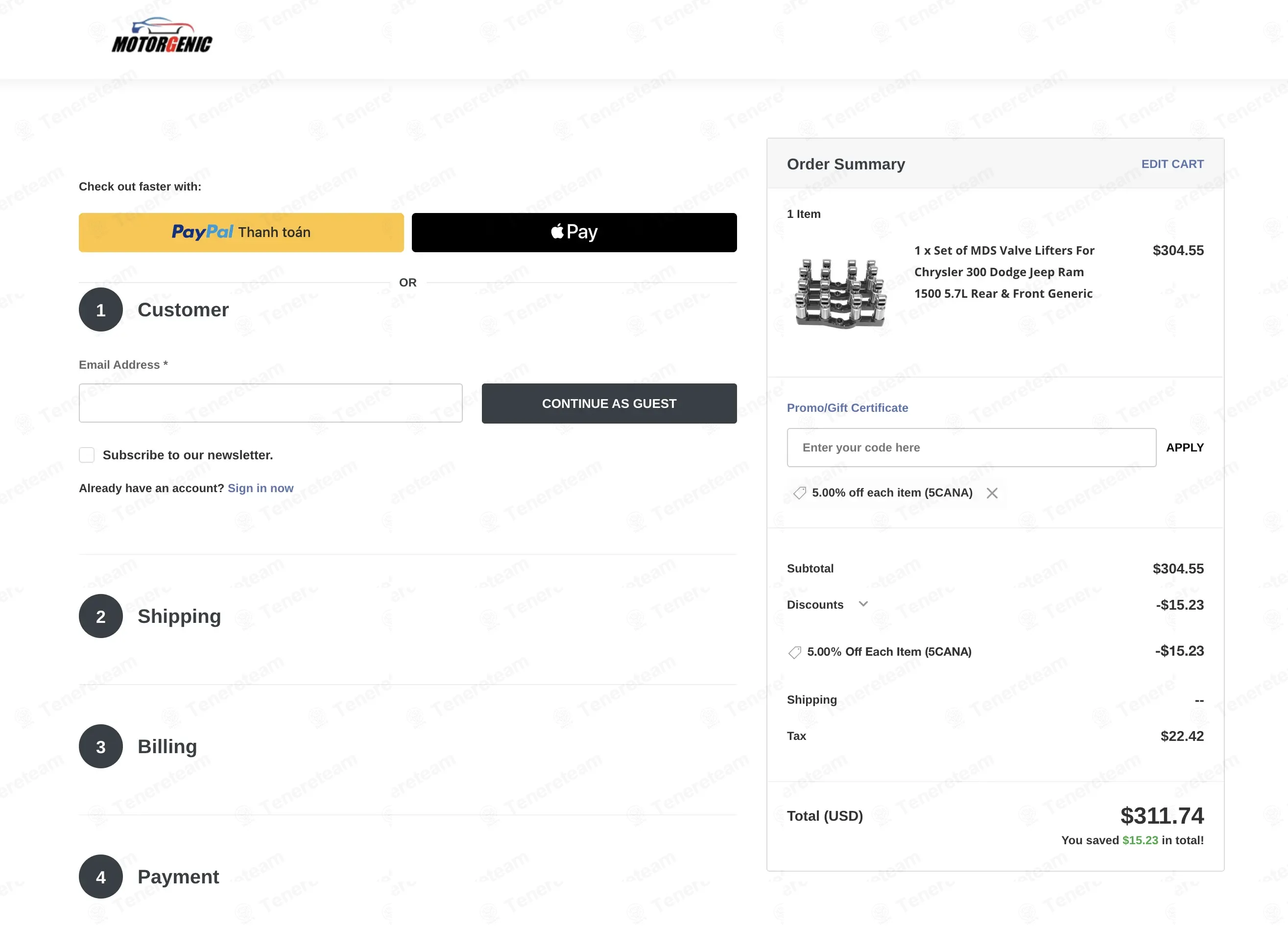 MotorGenic coupon code: 5% off with 5CANA. Tested and valid as 4 weeks ago.