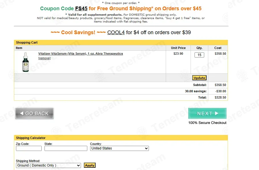 Vita Springs apply coupon code