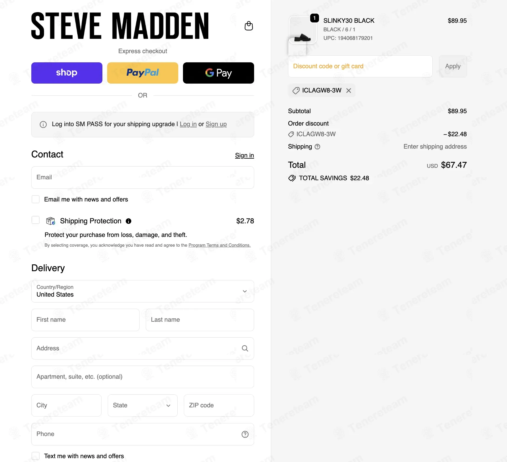 Steve Madden coupon code: 25% off with ICLAGW8-3W. Tested and valid as 3 weeks ago.