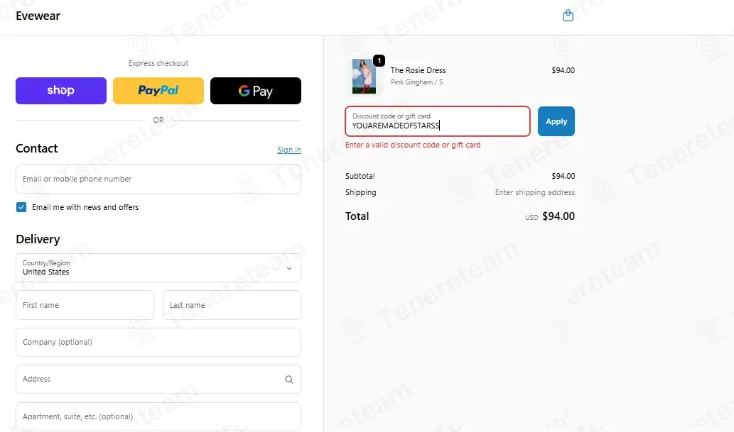 Evewear coupon code: Sale off with YOUAREMADEOFSTARSS. Tested and valid as 2 months ago.