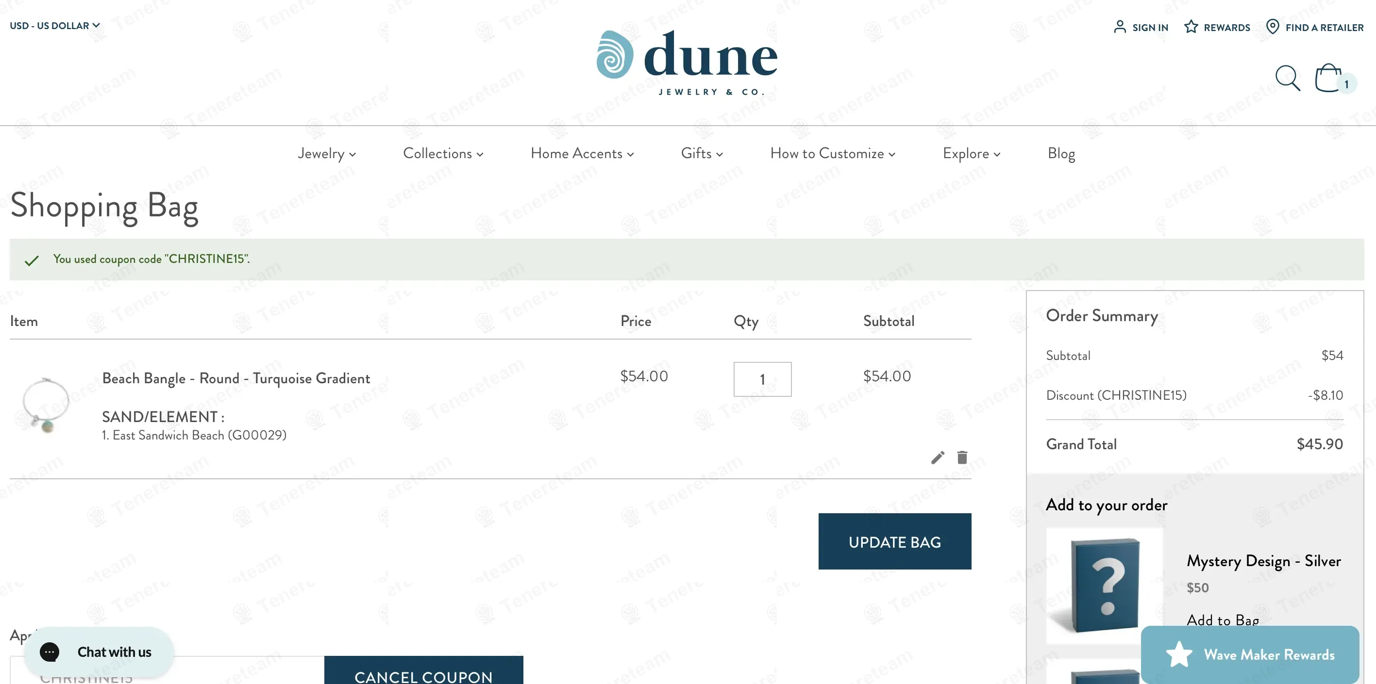 Dune Jewelry coupon code verified as working at checkout