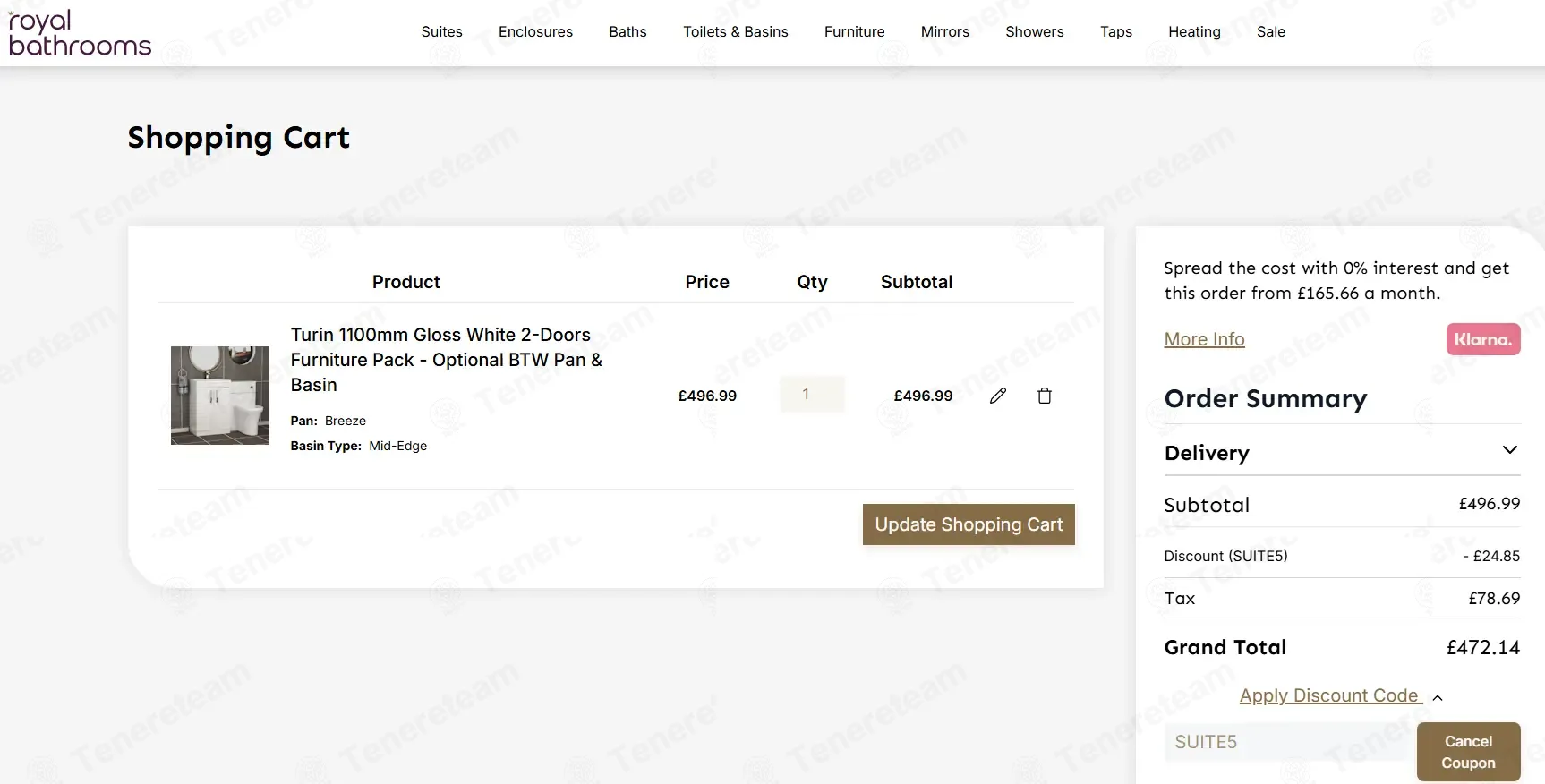 Royal Bathrooms UK coupon code: 5% off with SUITE5. Tested and valid as 1 month ago.