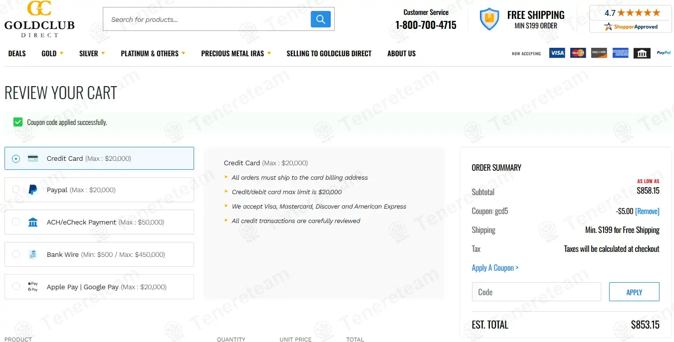GoldClub Direct coupon code: $5 off with Gcd5. Tested and valid as 1 year ago.