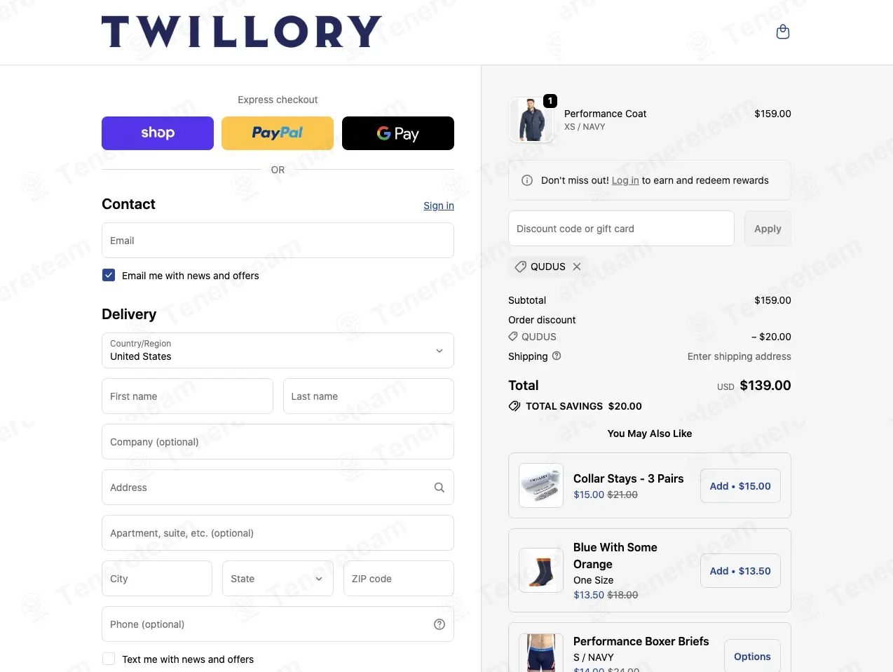 Twillory coupon code: $20 off with QUDUS. Tested and valid as 3 weeks ago.