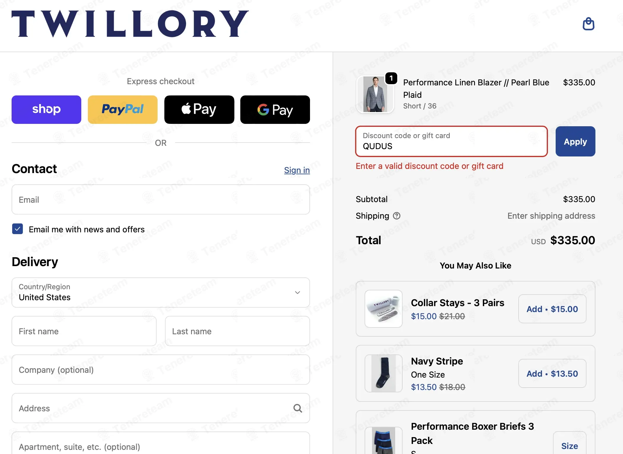 Twillory coupon code: $20 off with QUDUS. Tested and valid as 3 weeks ago.