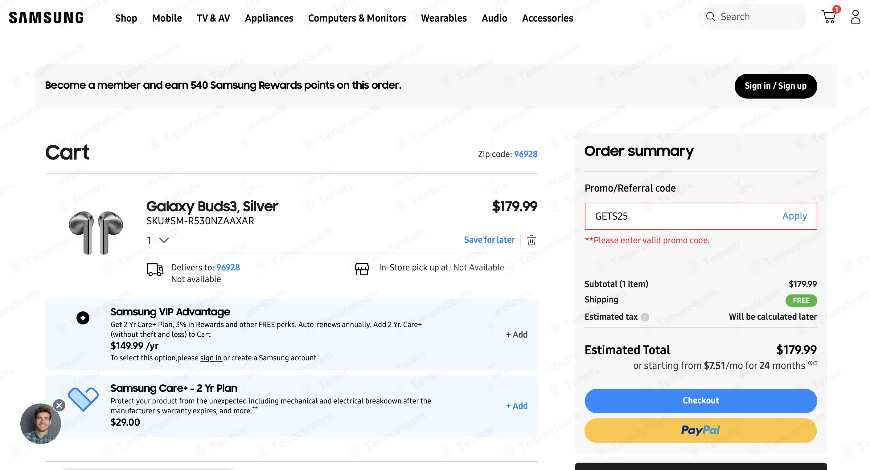 Samsung coupon code: $269 off with GETS25. Tested and valid as 4 months ago.