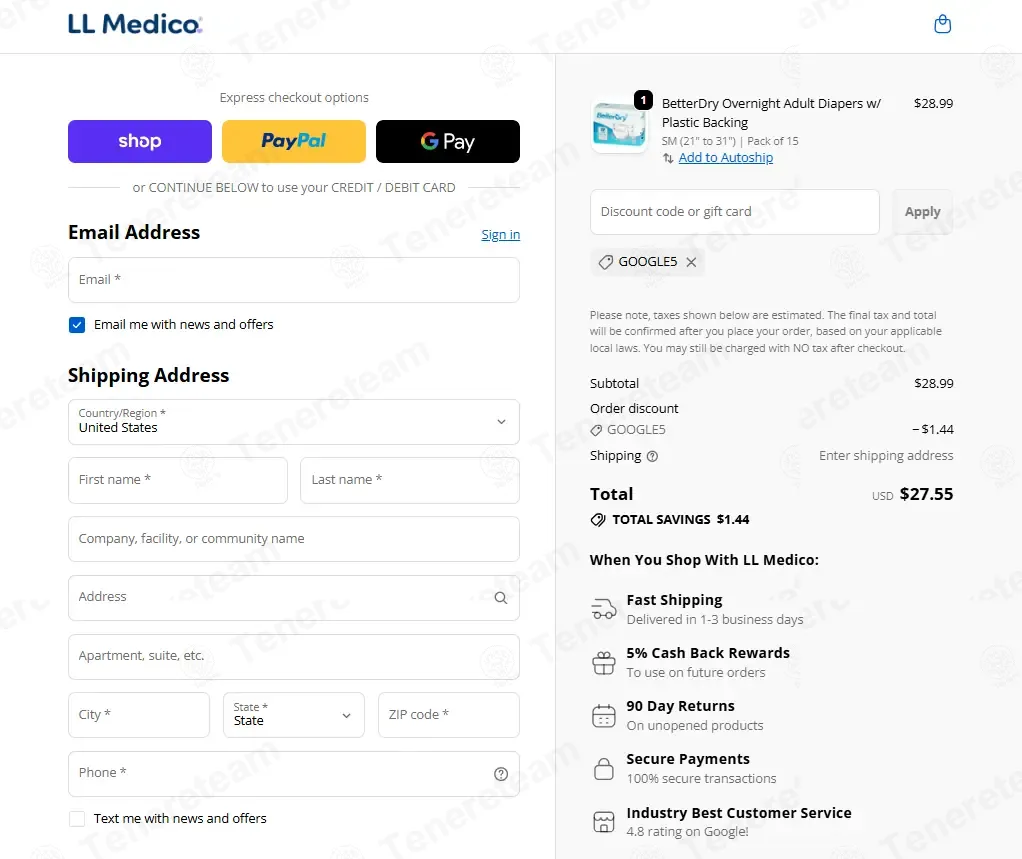 LL Medico coupon code: 5% off with GOOGLE5. Tested and valid as 2 months ago.