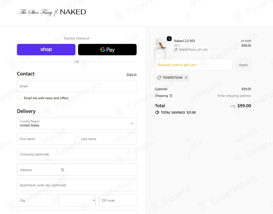 The Shoe Fairy coupon code: 10% off with TENERETEAM. Tested and valid as 1 month ago.