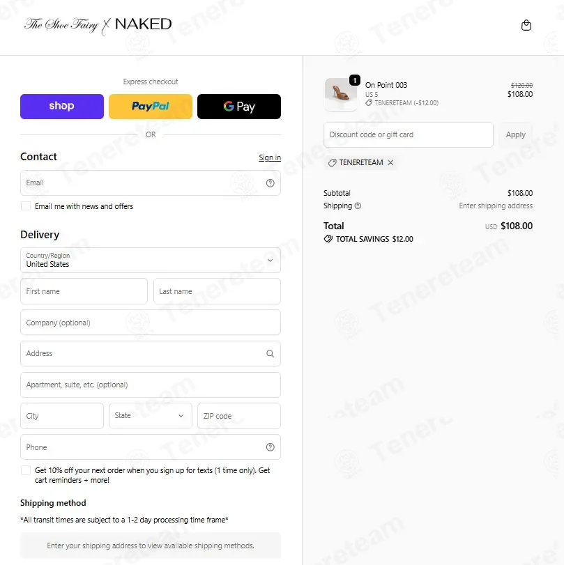 The Shoe Fairy coupon code: 10% off with TENERETEAM. Tested and valid as 1 month ago.