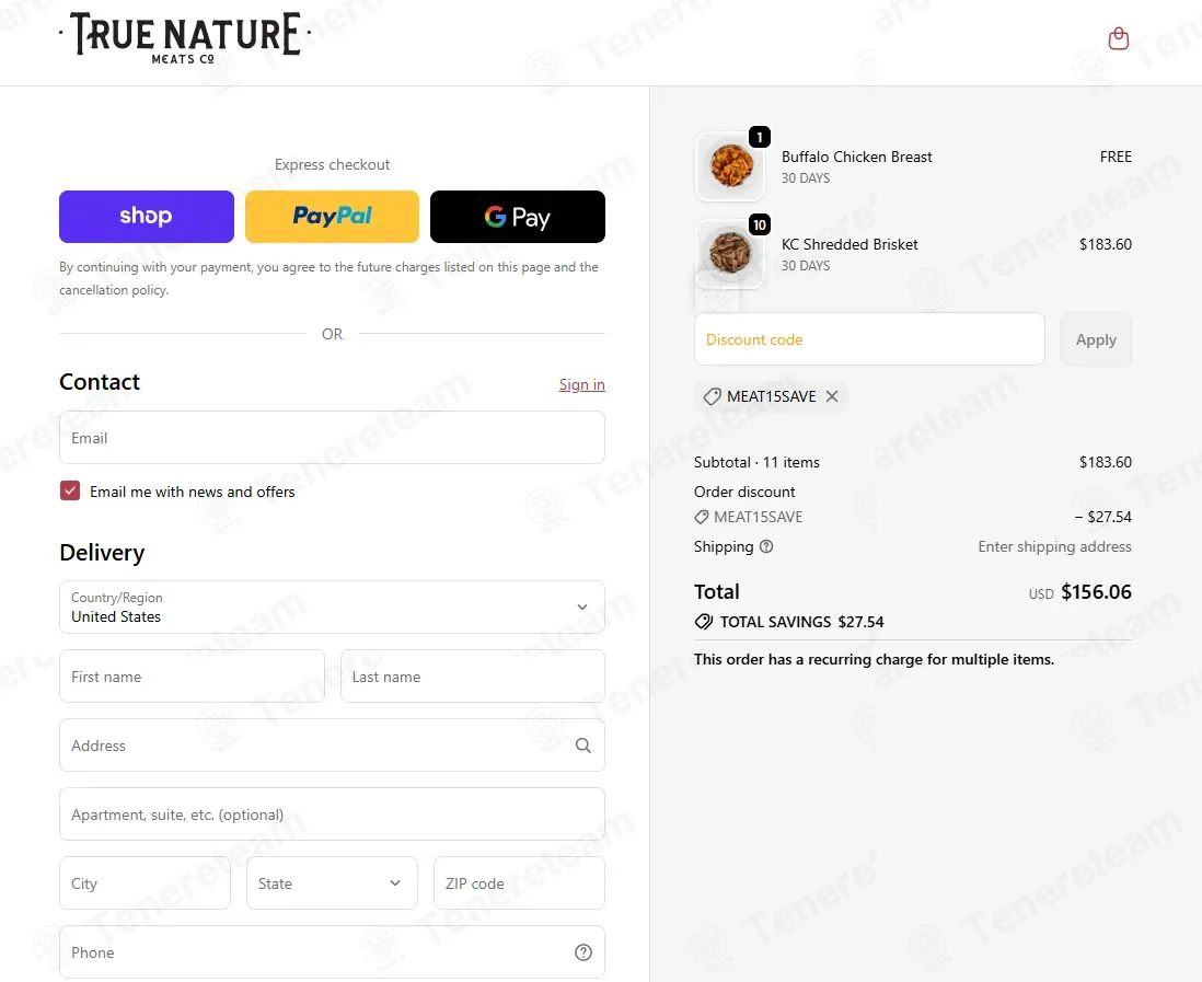 True Nature Meats coupon code: 15% off with MEAT15SAVE. Tested and valid as 1 month ago.