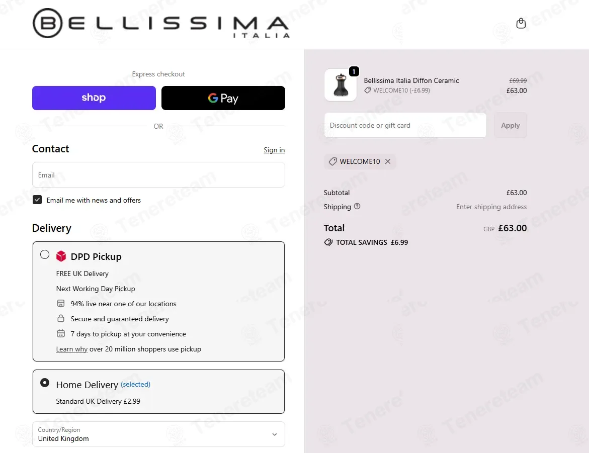 Bellissima Italia UK coupon code: 10% off with WELCOME10. Tested and valid as 1 month ago.