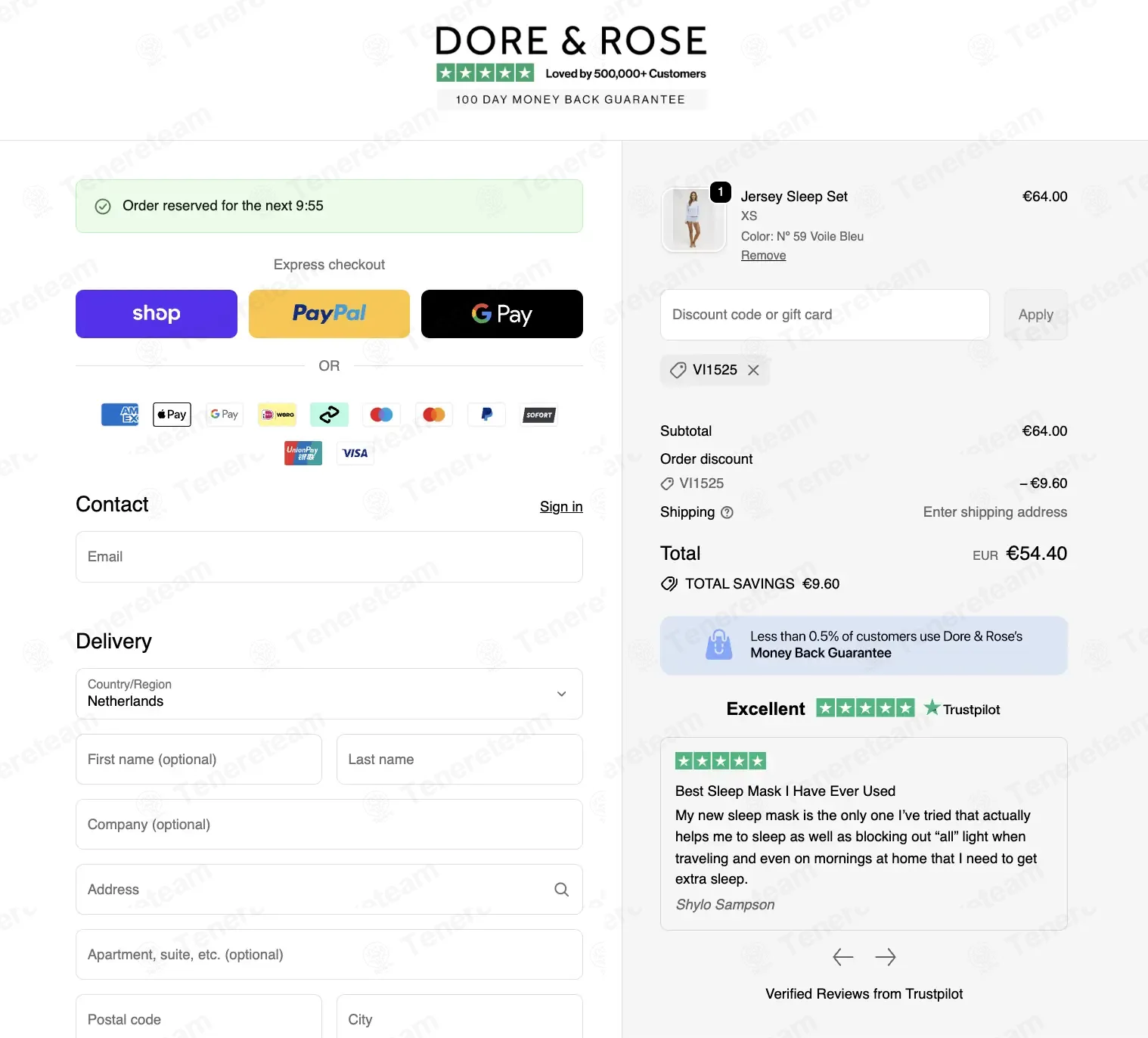 Dore & Rose coupon code: 15% off with VI1525. Tested and valid as 3 weeks ago.