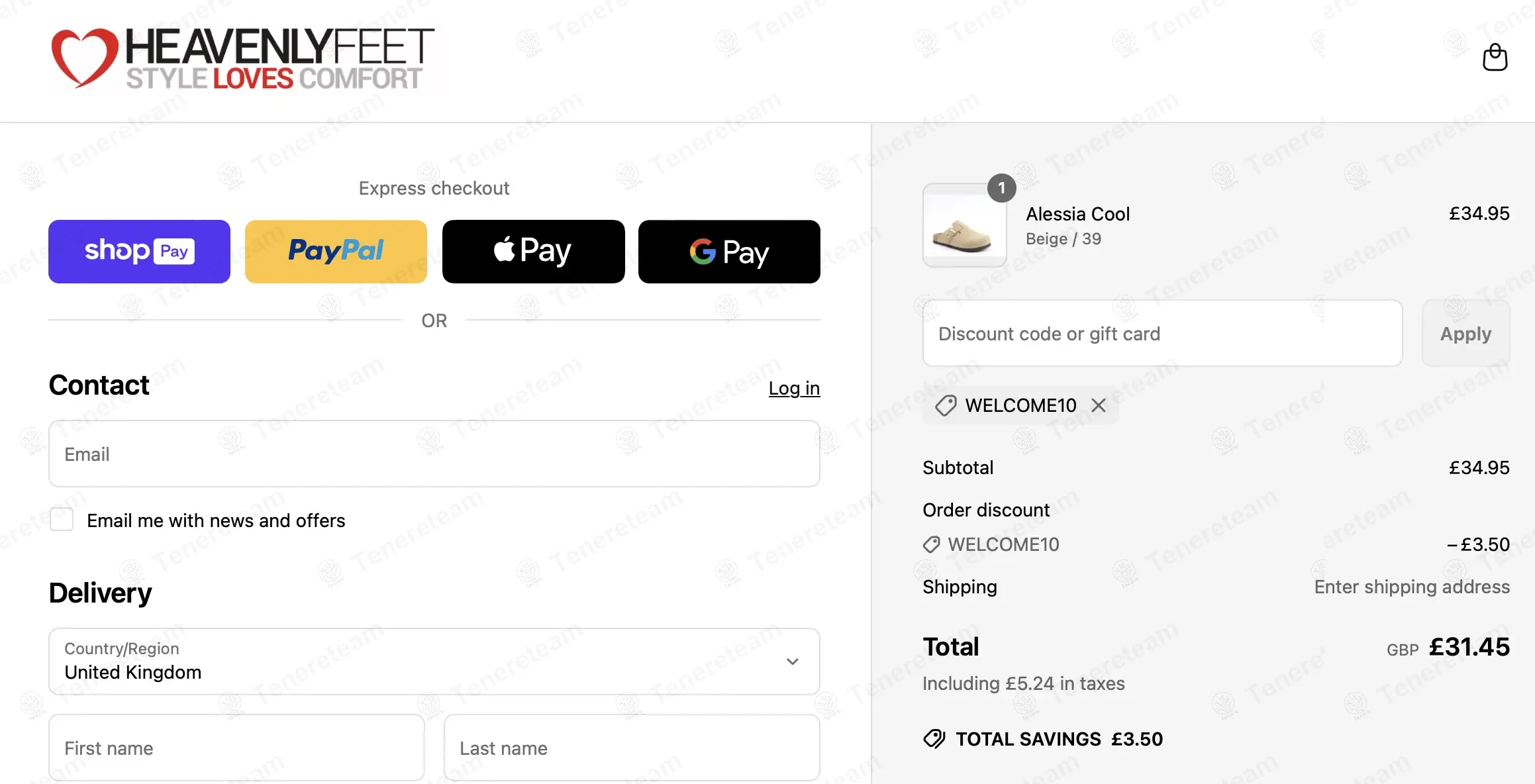 Heavenly Feet coupon code: 10% off with WELCOME10. Tested and valid as 1 year ago.