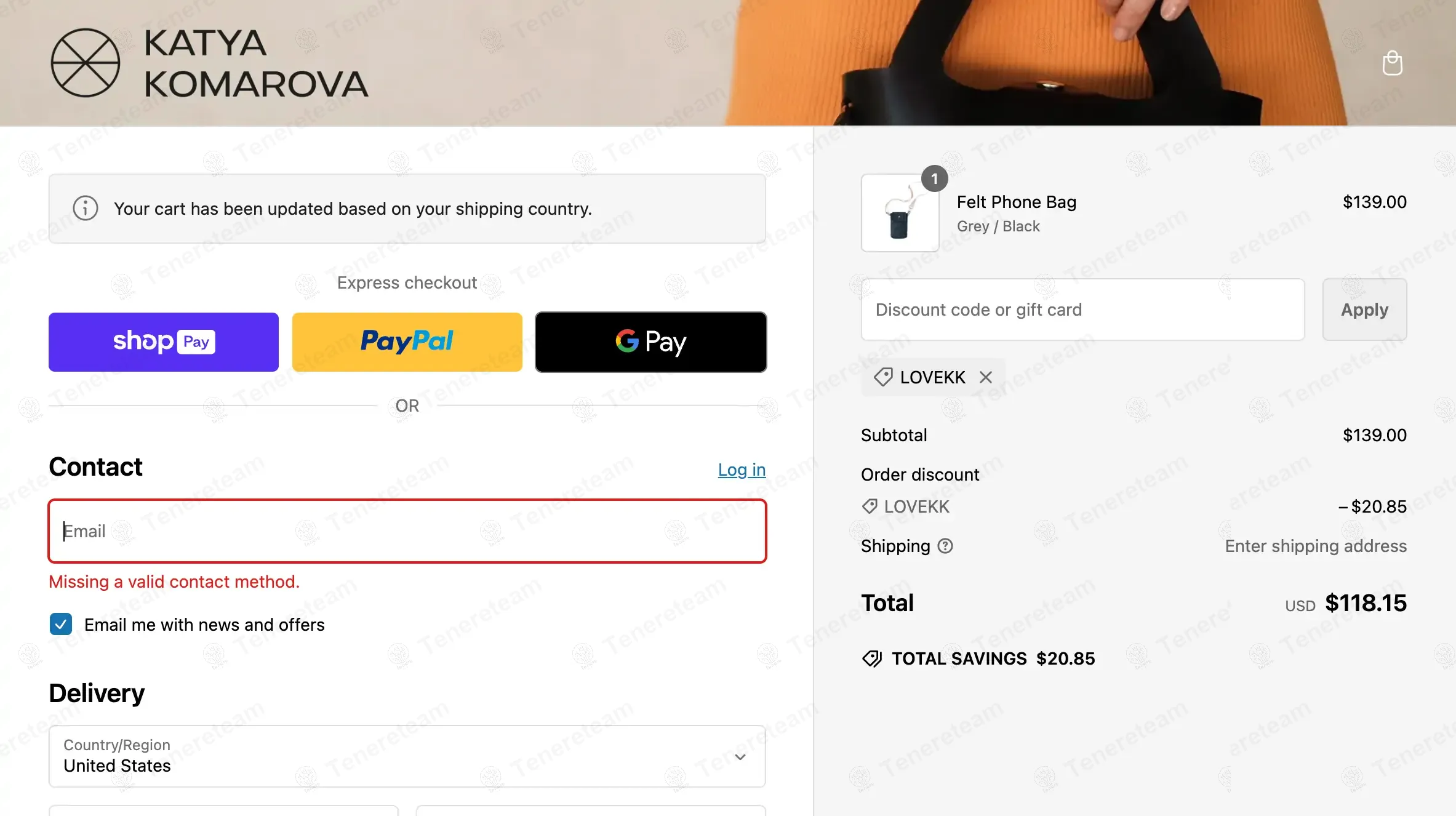 Katya Komarova apply coupon code