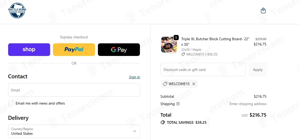 Battle Born Wood Shop apply coupon code