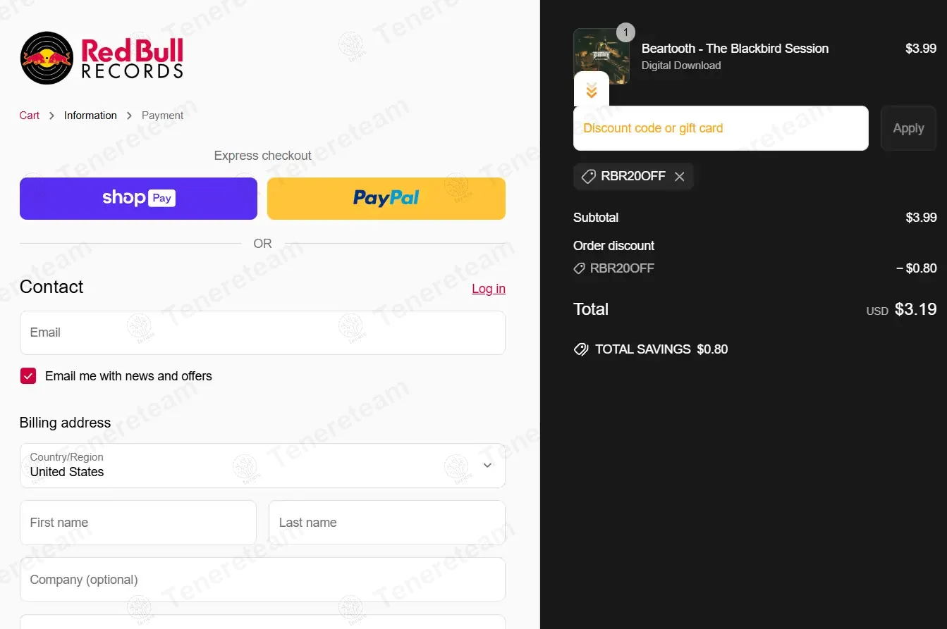 Red Bull Records coupon code: 20% off with RBR20OFF. Tested and valid as 1 year ago.