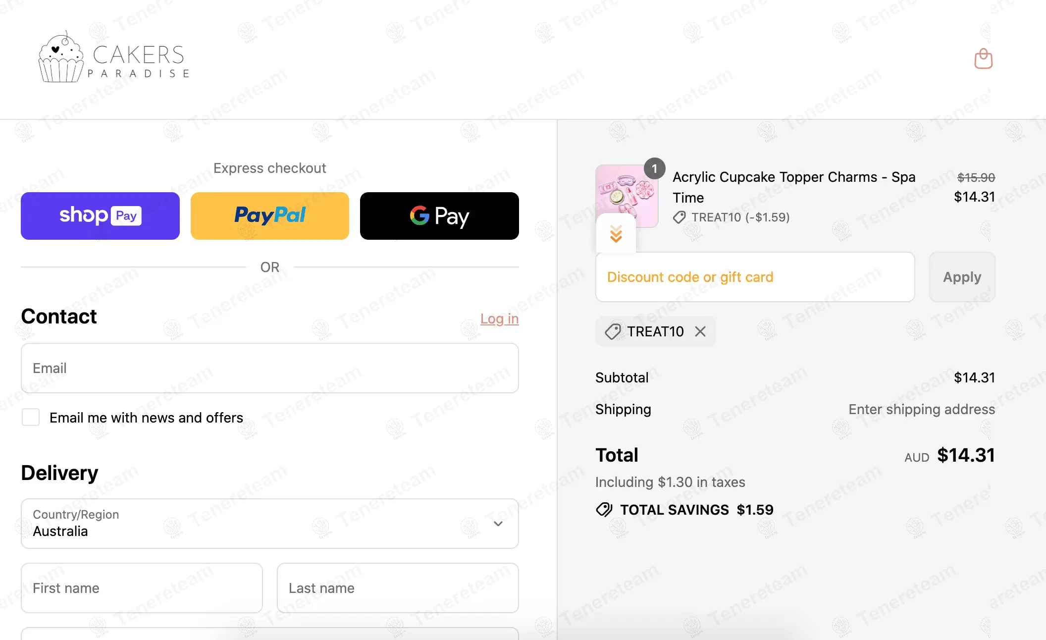 Cakers Paradise coupon code: 10% off with TREAT10. Tested and valid as 8 months ago.