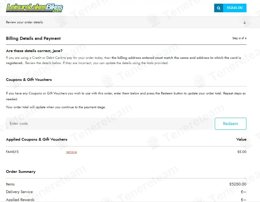 Leisure Lakes Bikes coupon code: £5 off with FAMILY5. Tested and valid as 1 year ago.