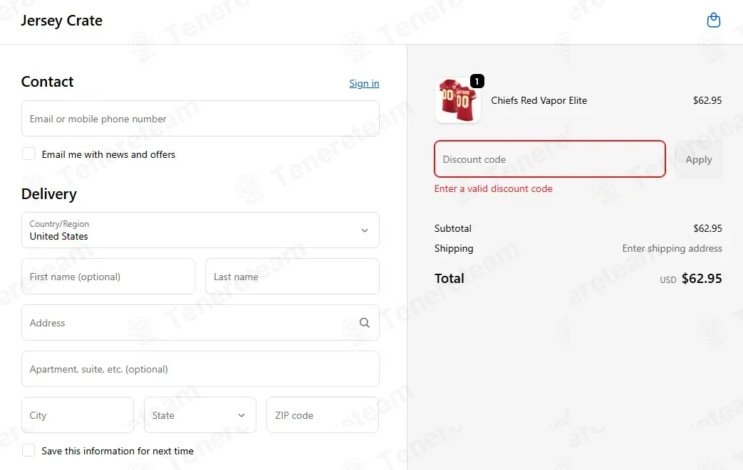 Jersey Crate apply coupon code