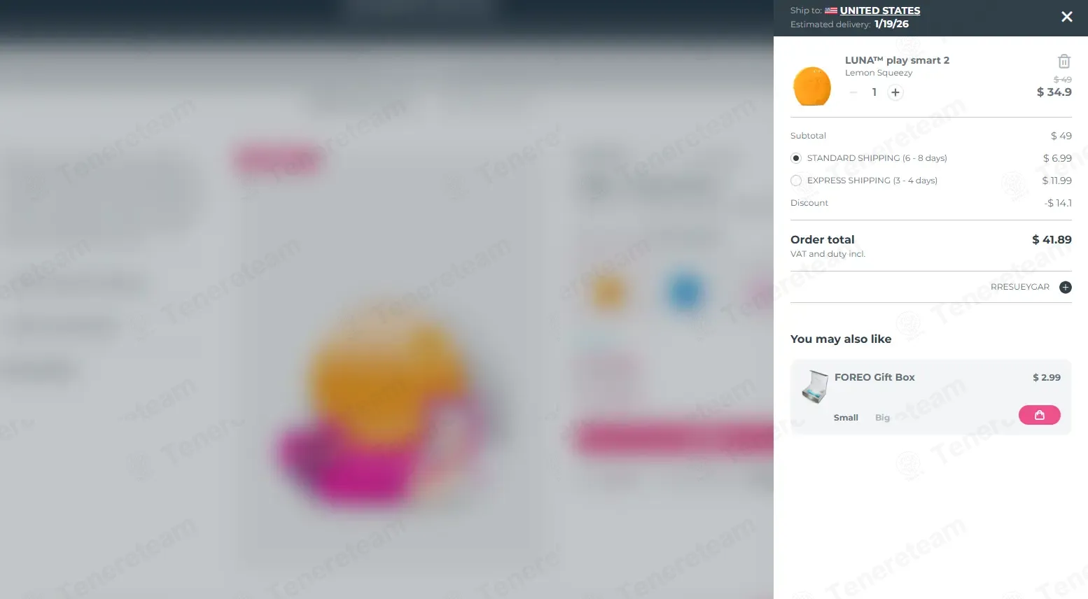 Foreo coupon code: 25% off with CVDAY19. Tested and valid as 1 month ago.