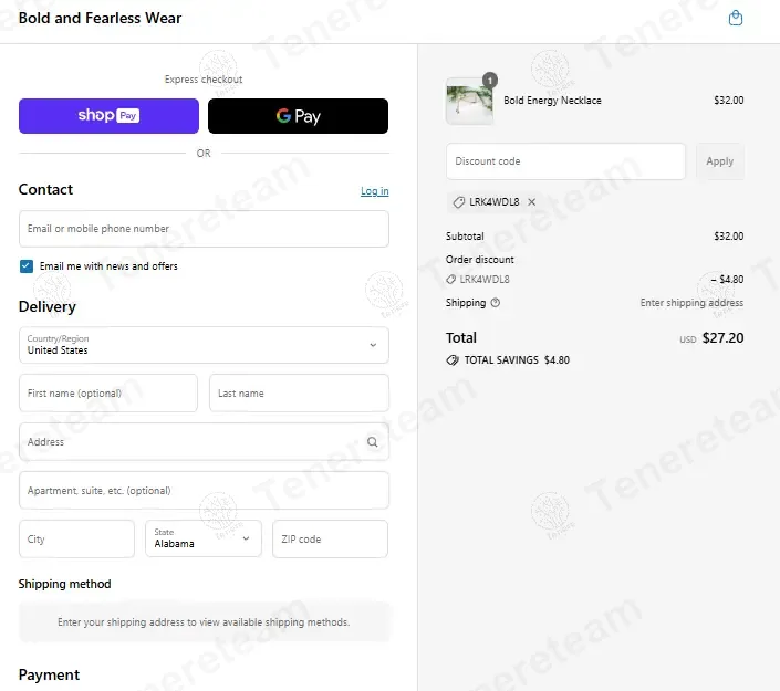 Bold and Fearless Wear coupon code: 15% off with LRK4WDL8. Tested and valid as 1 year ago.