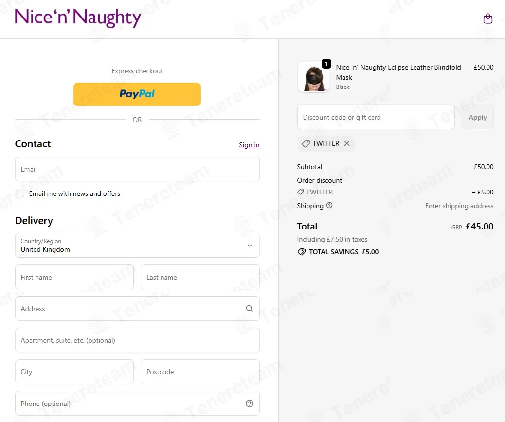Nice 'n' Naughty coupon code: 10% off with TWITTER. Tested and valid as 1 week ago.