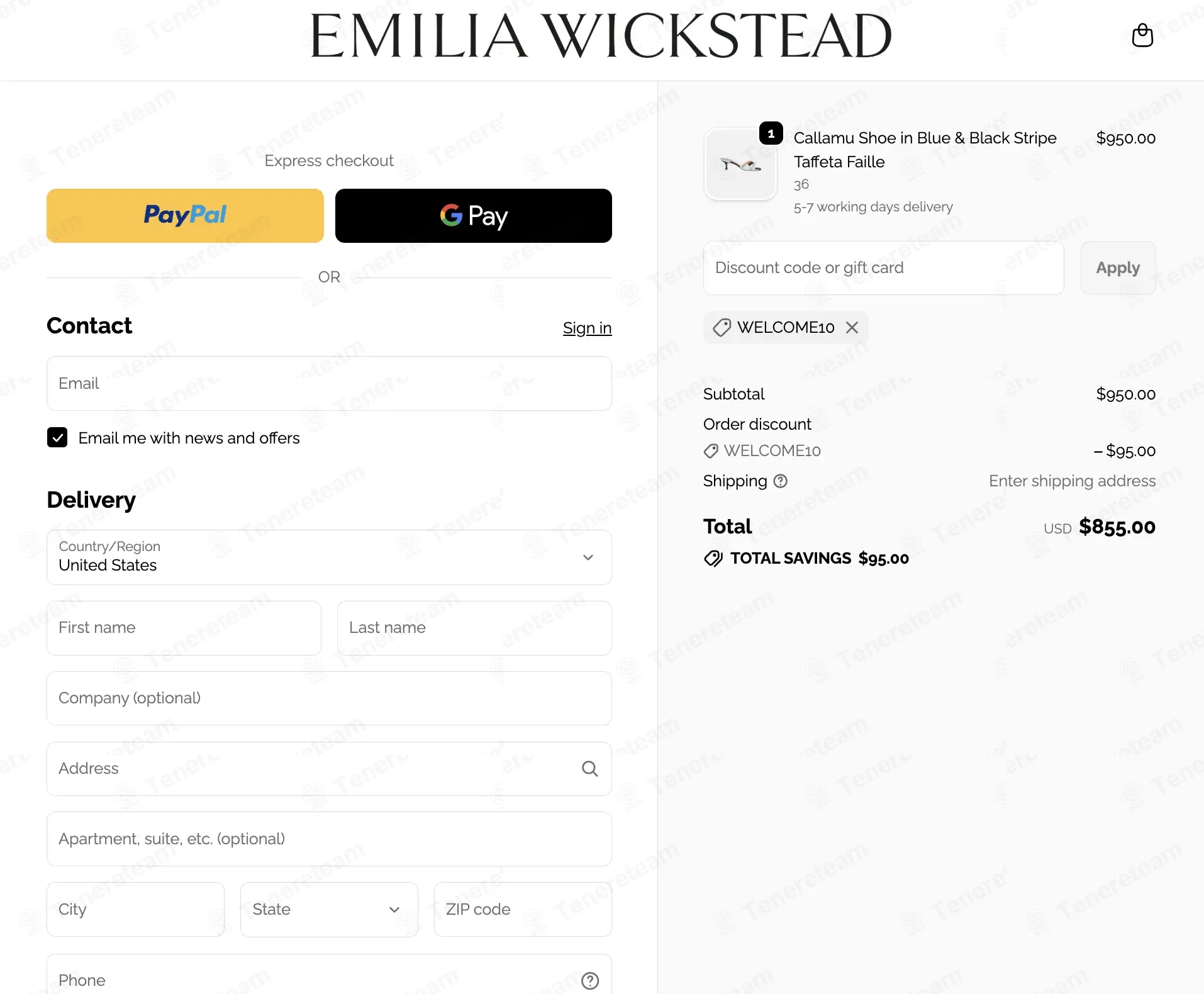 Emilia Wickstead coupon code: 10% off with WELCOME10. Tested and valid as 18 hours ago.