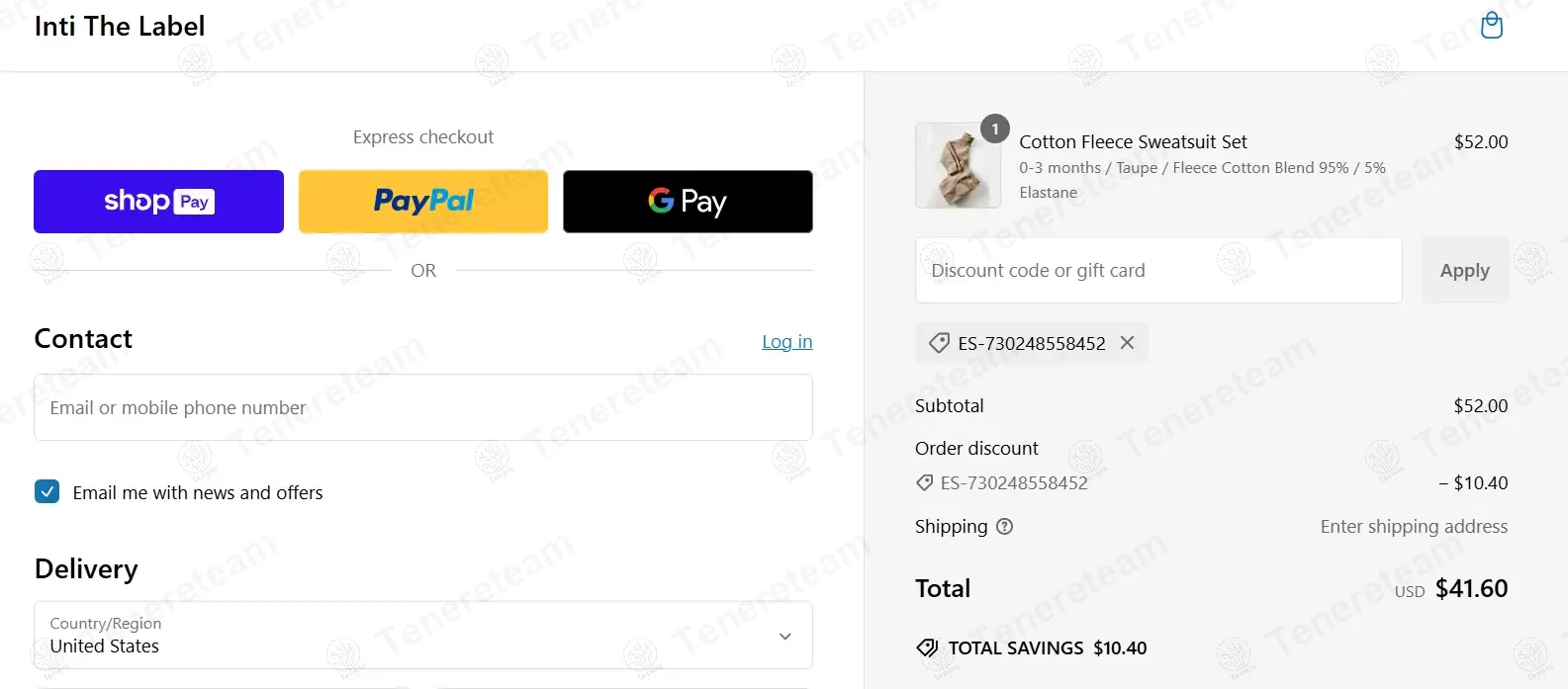 Inti The Label coupon code: 10% off with ES-730248558452. Tested and valid as 1 year ago.