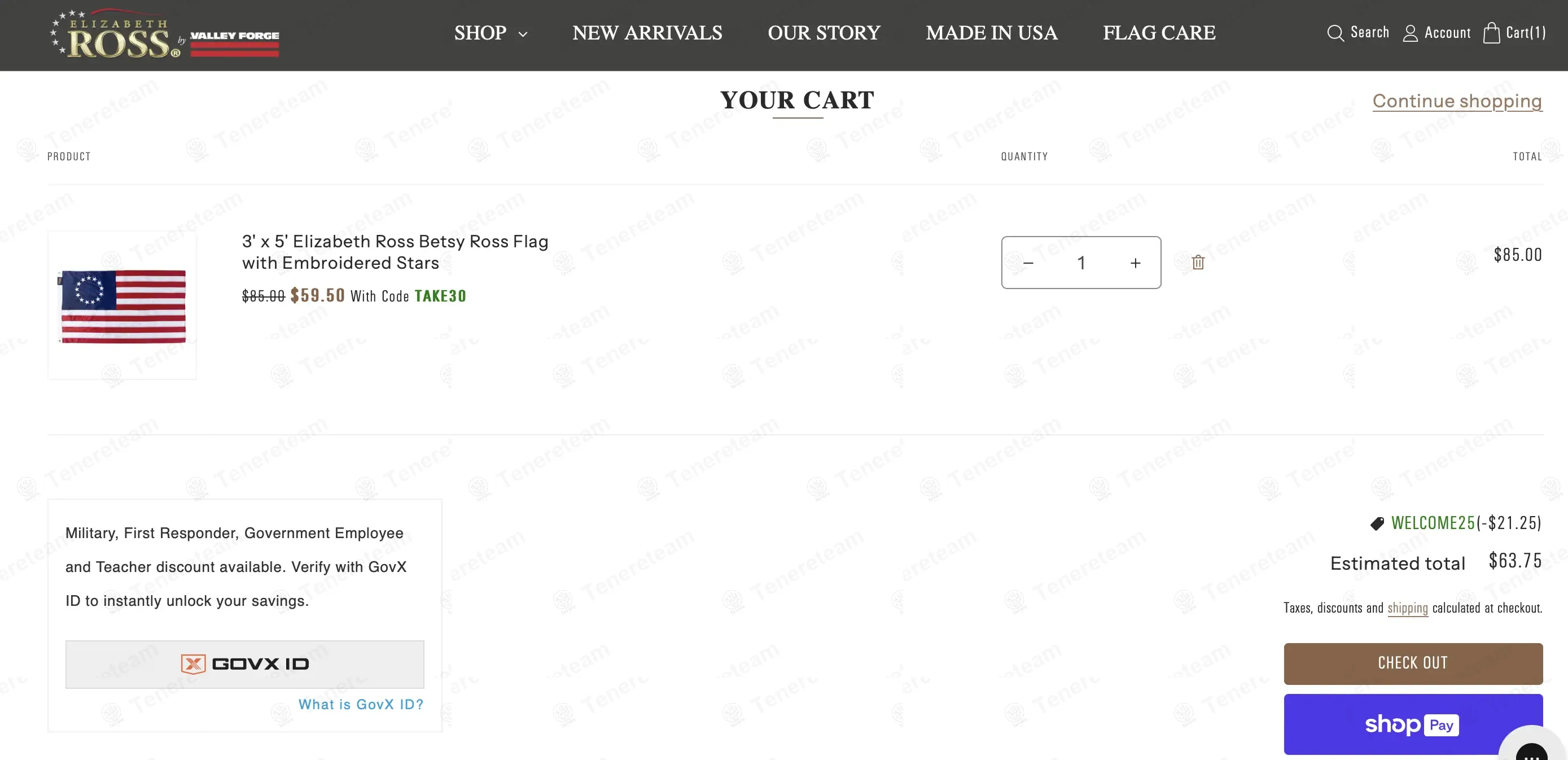 Elizabeth Ross Flags coupon code: 25% off with WELCOME25. Tested and valid as 10 months ago.
