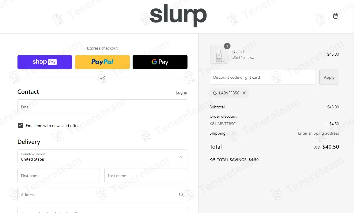 Slurp Laboratories coupon code: 10% off with LABVFFB5C. Tested and valid as 1 year ago.