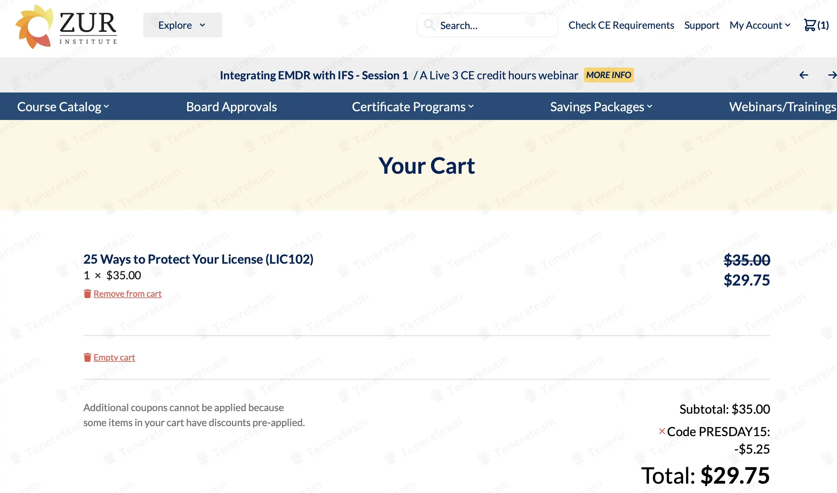 Zur Institute coupon code: 15% off with PRESDAY15. Tested and valid as 1 year ago.